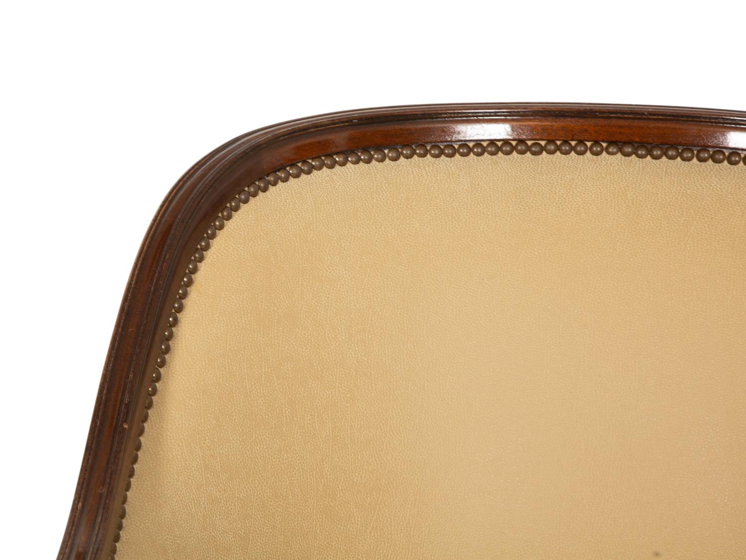 A Regency Style Mahogany Barrell Back Swivel Desk Chair