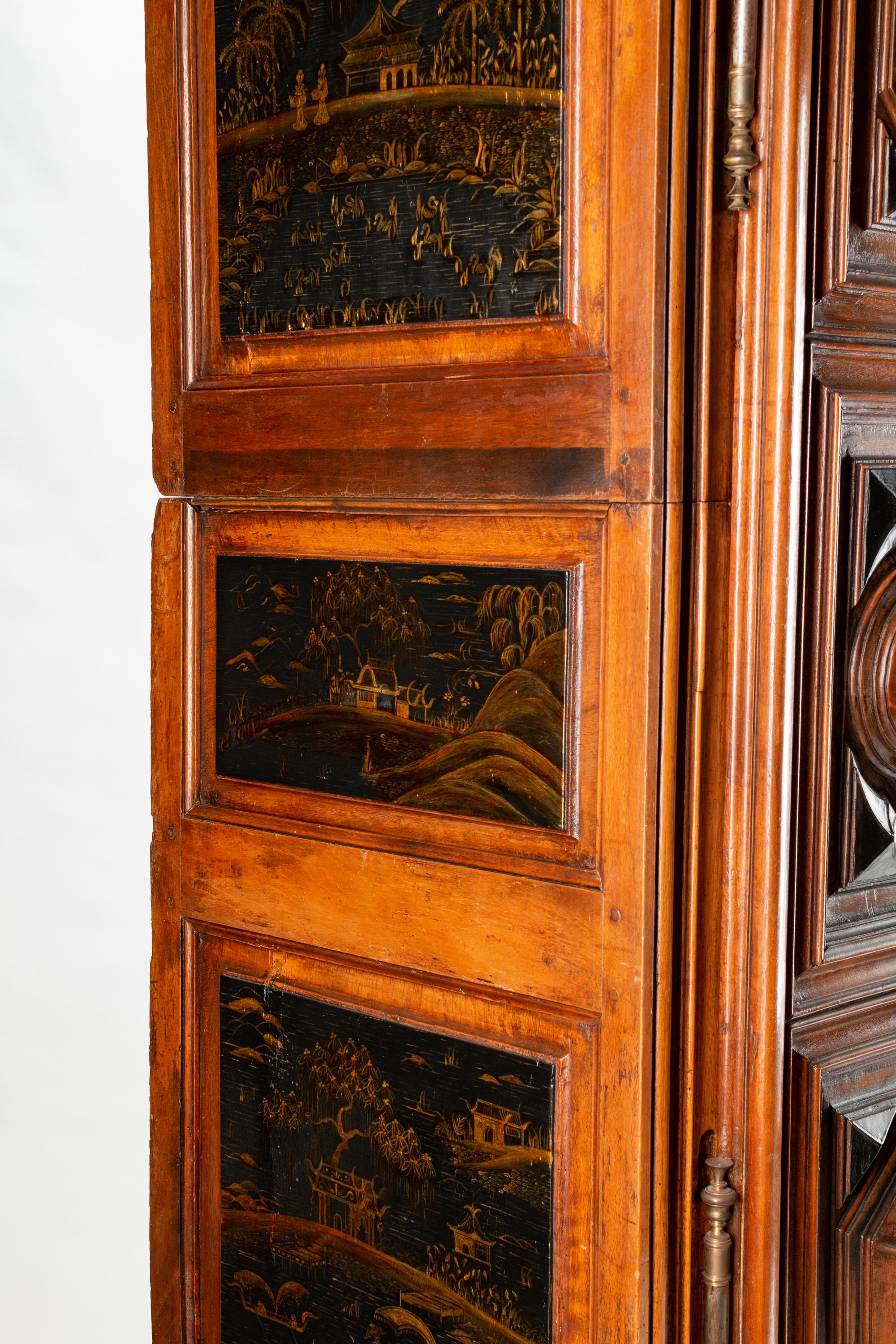 A French Provincial Later-Japanned Walnut Armoire — 19TH CENTURY