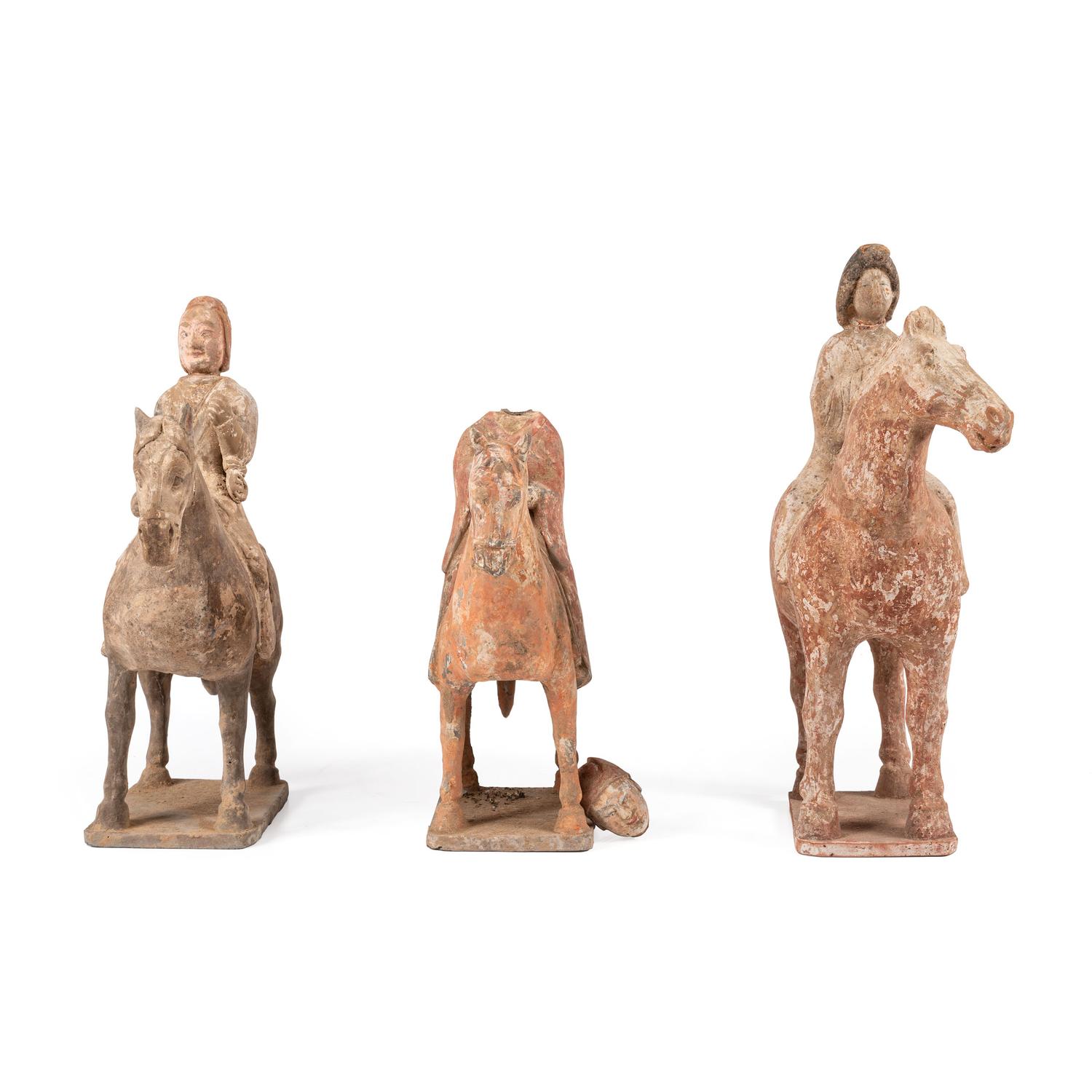 Three Chinese Equestrian Figures