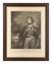 A Group of Six Framed Black and White Engravings of Famous British Figures