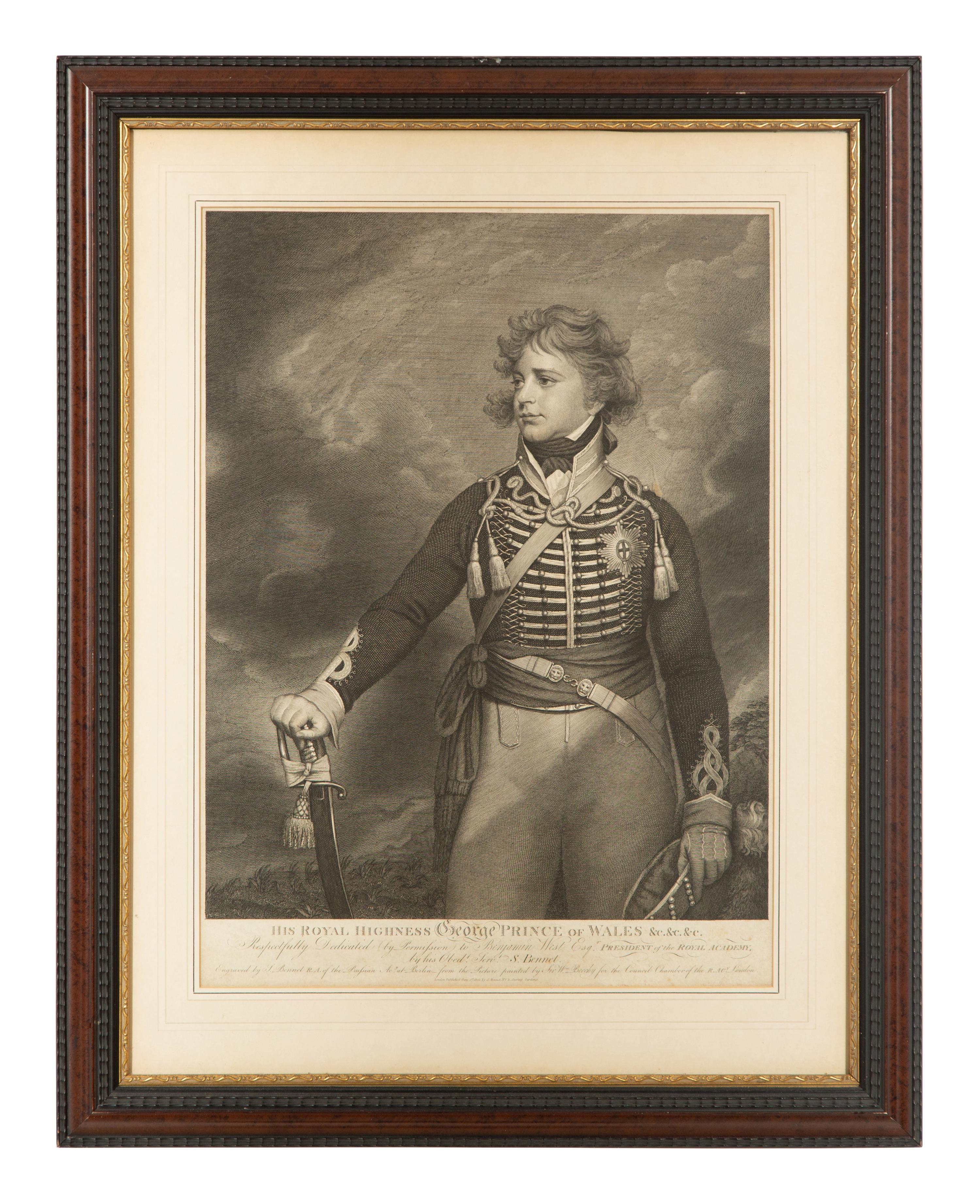 A Group of Six Framed Black and White Engravings of Famous British Figures
