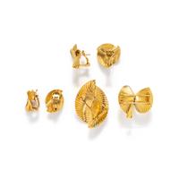 RETRO, COLLECTION OF YELLOW GOLD JEWELRY