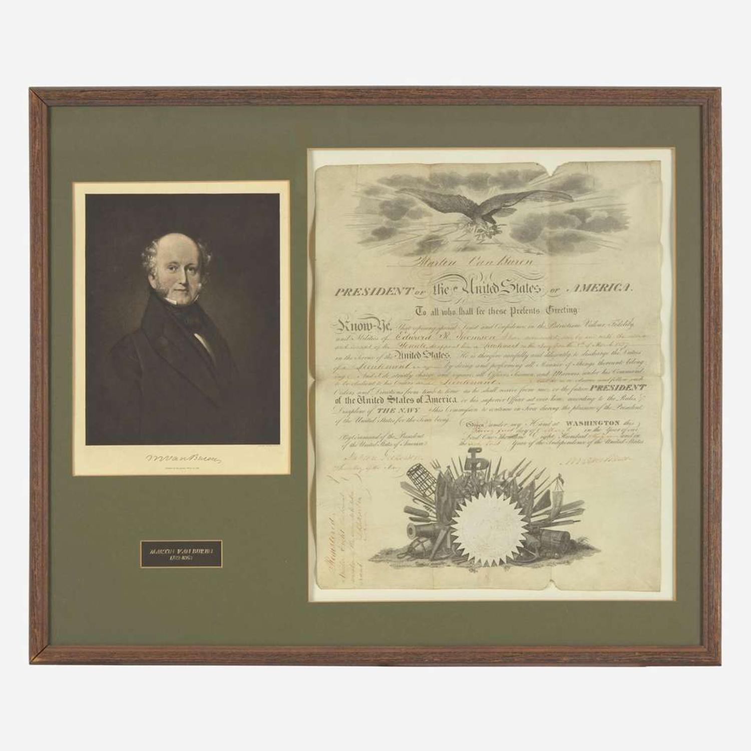 [Presidential] Van Buren, Martin Signed Military Commission