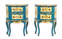 A Pair of Venetian Style Painted End Tables Height 29 3/4 x width 22 1/4 x depth 11 inches. — 18TH CENTURY WITH LATER PAINT
