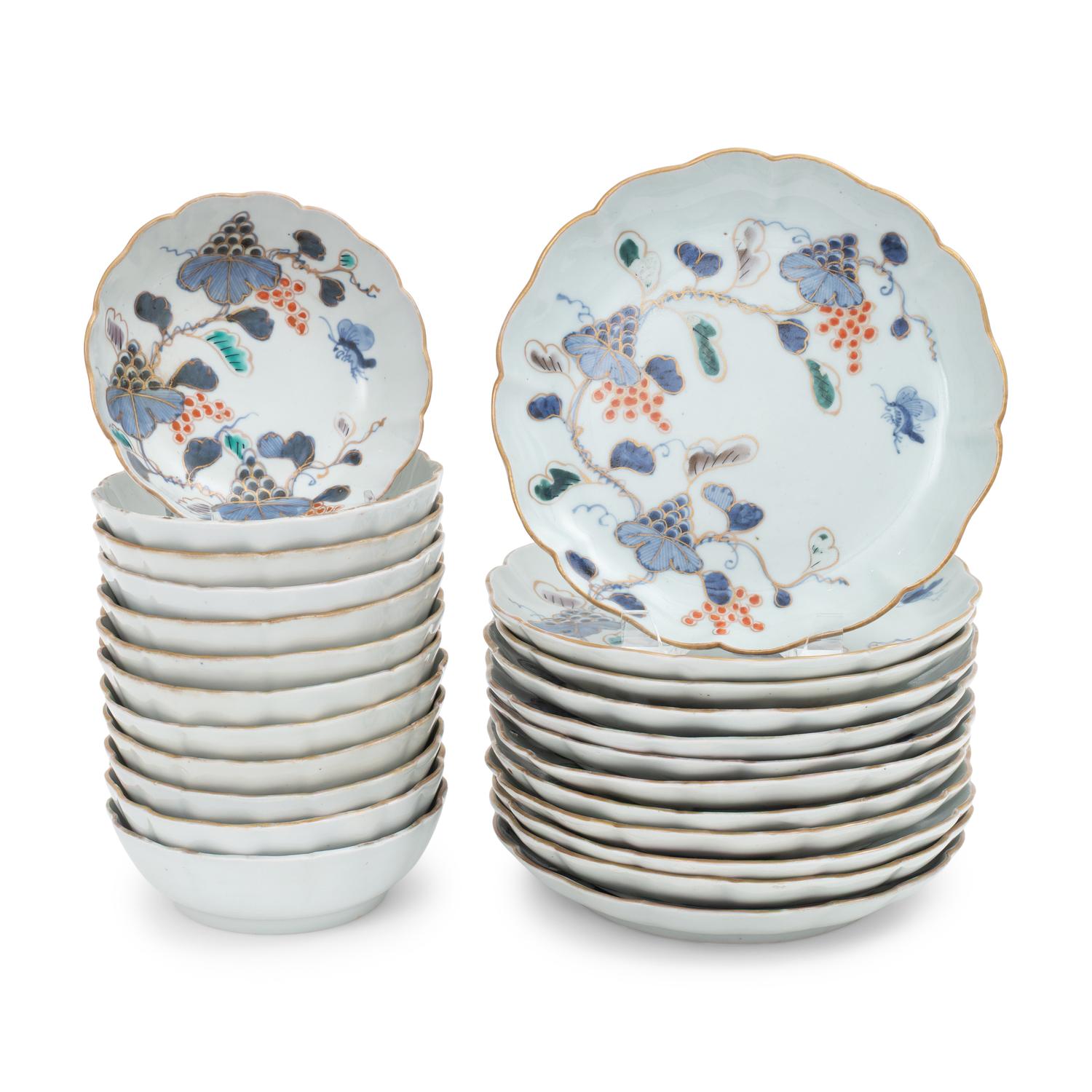 A Group of Japanese Arita Porcelain Dishes