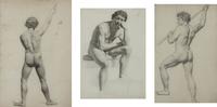 A Group of Three Male Nudes , 1824-1830