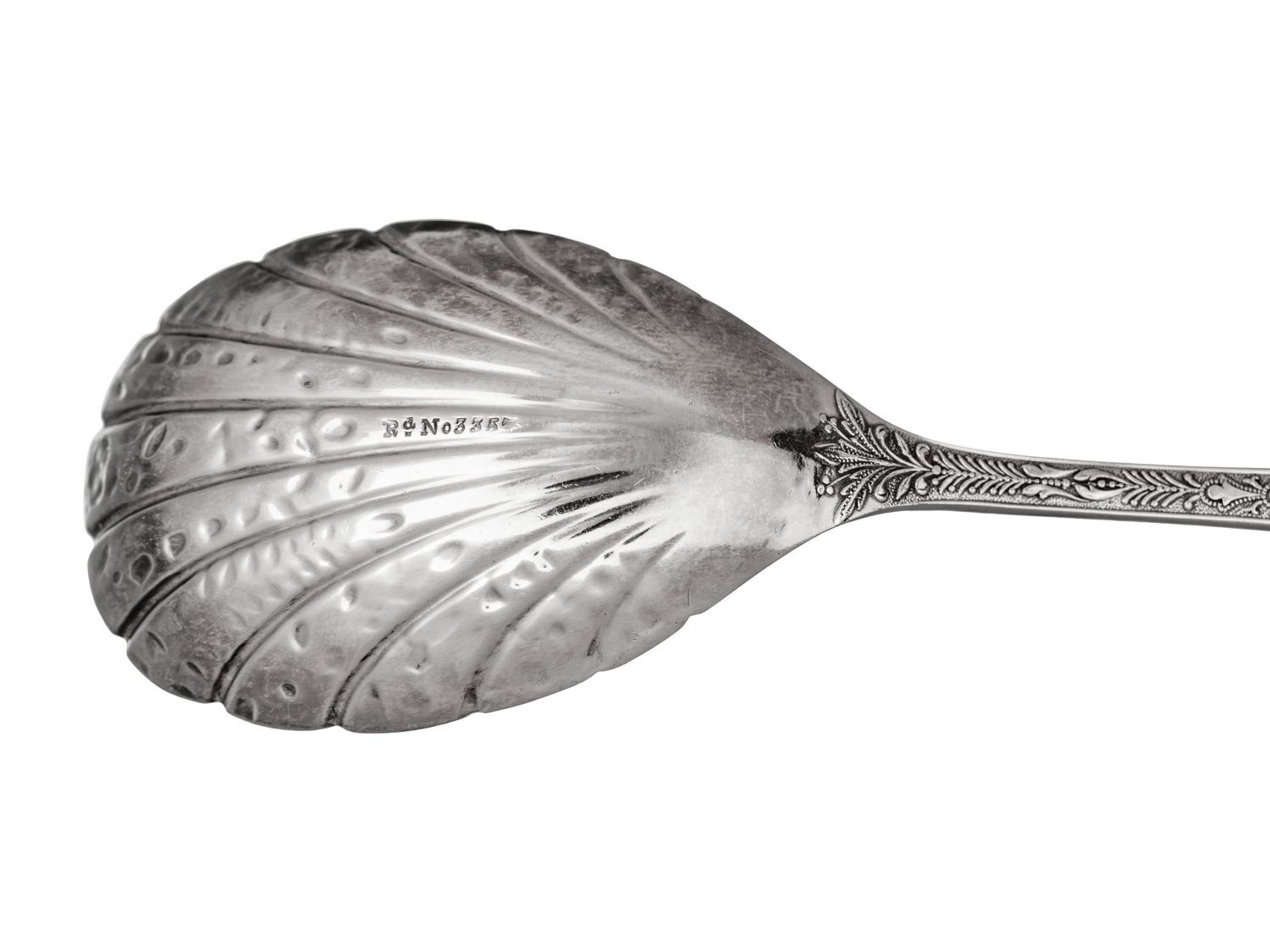 An English Silver-Plate Five-Piece Dessert Serving Set