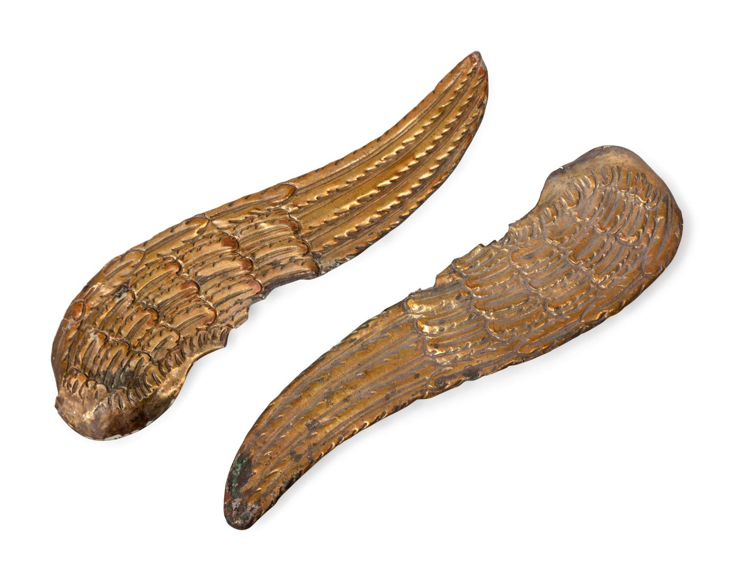 A Pair of Italian Gilt Metal Clad Angels