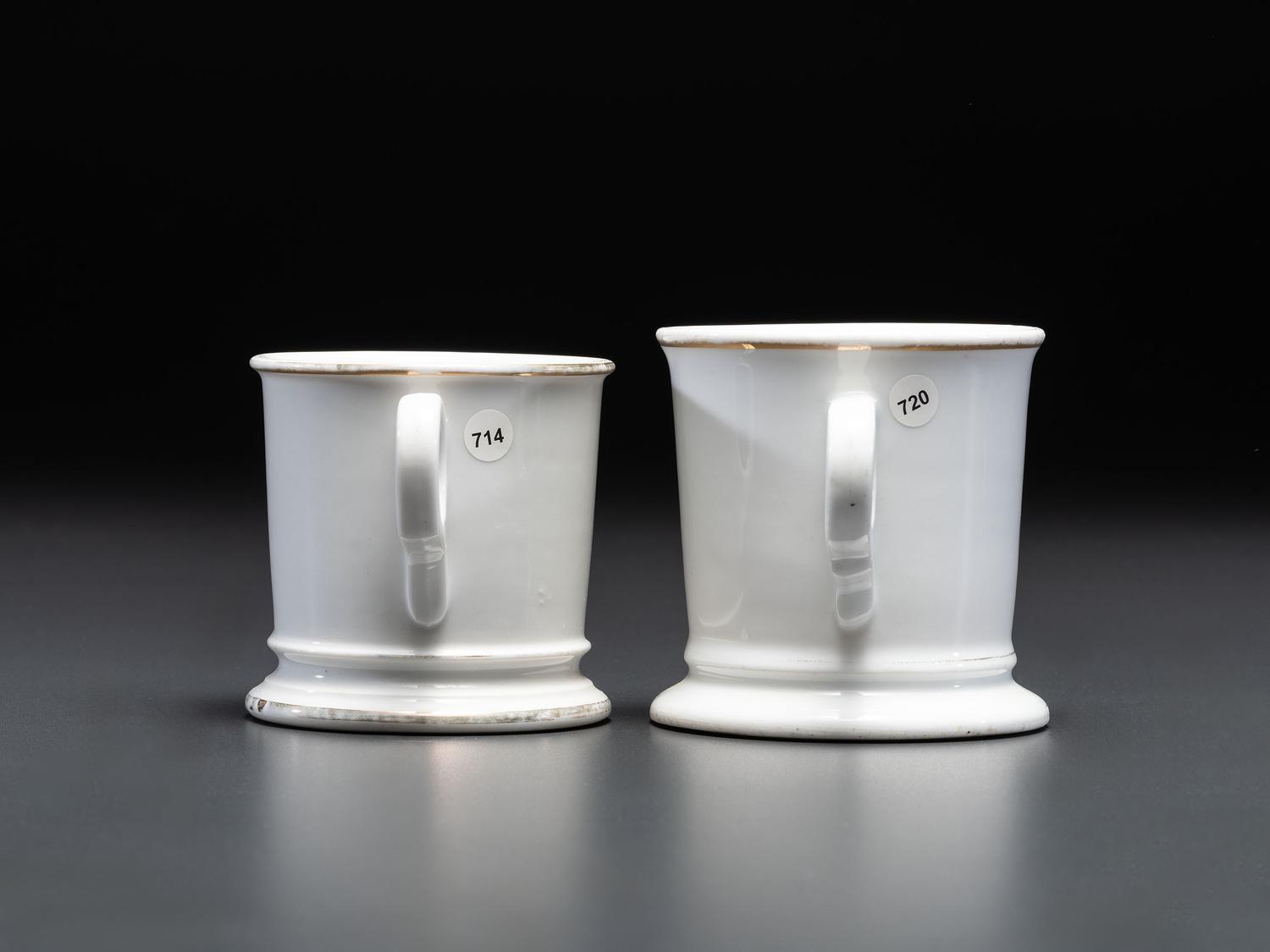 Two Porcelain Occupational Shaving Mugs