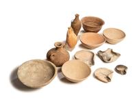 A Group of 15 Roman Pottery Vessels and Oil Lamps