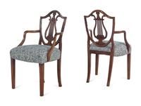 A Pair of George III Mahogany Armchairs