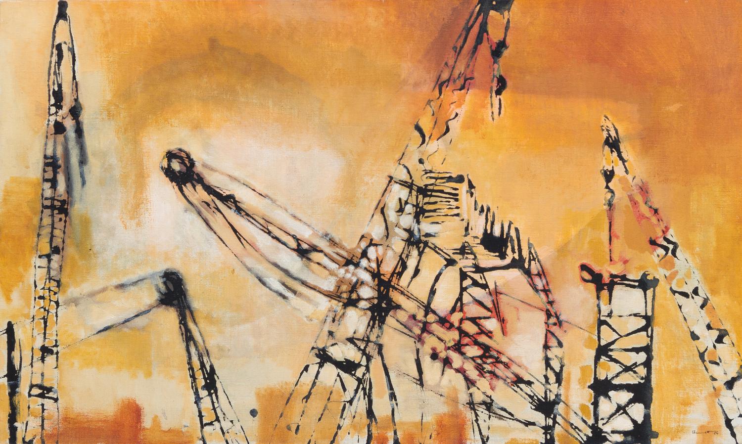 Eugene Bennett, (American, 1921-2010), Untitled (Cranes), 1954