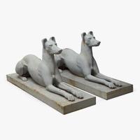 A pair of grey-painted cast iron greyhounds Attributed to J.W. Fiske & Co., New York, NY, late 19th century