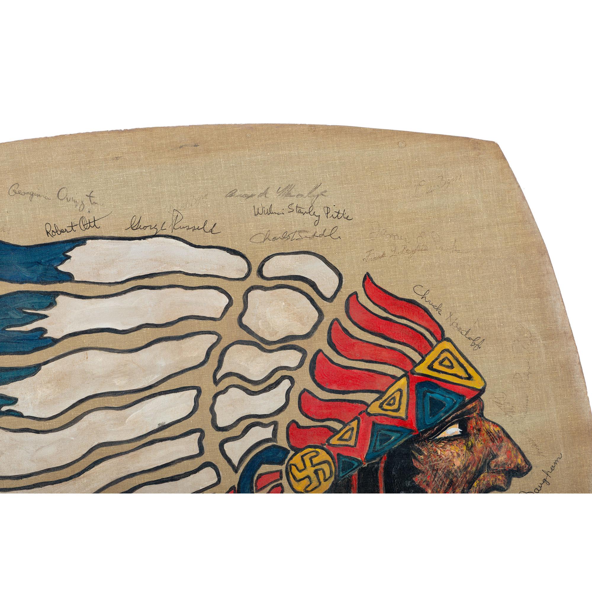 Lafayette Escadrille Signed Piece of Aircraft Skin