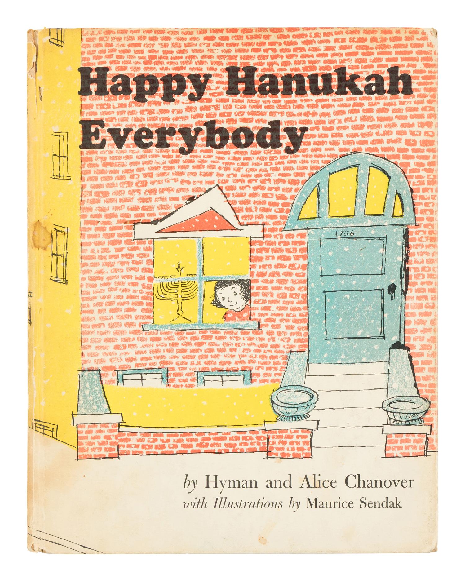 SENDAK, Maurice (1928-2012), illustrator. -- CHANOVER, Hyman and Alice. Happy Hanukah Everybody . New York: United Synagogue Commission on Jewish Education, 1955.