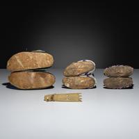 Plains Child's Beaded Hide Moccasins, and Roach Spreader