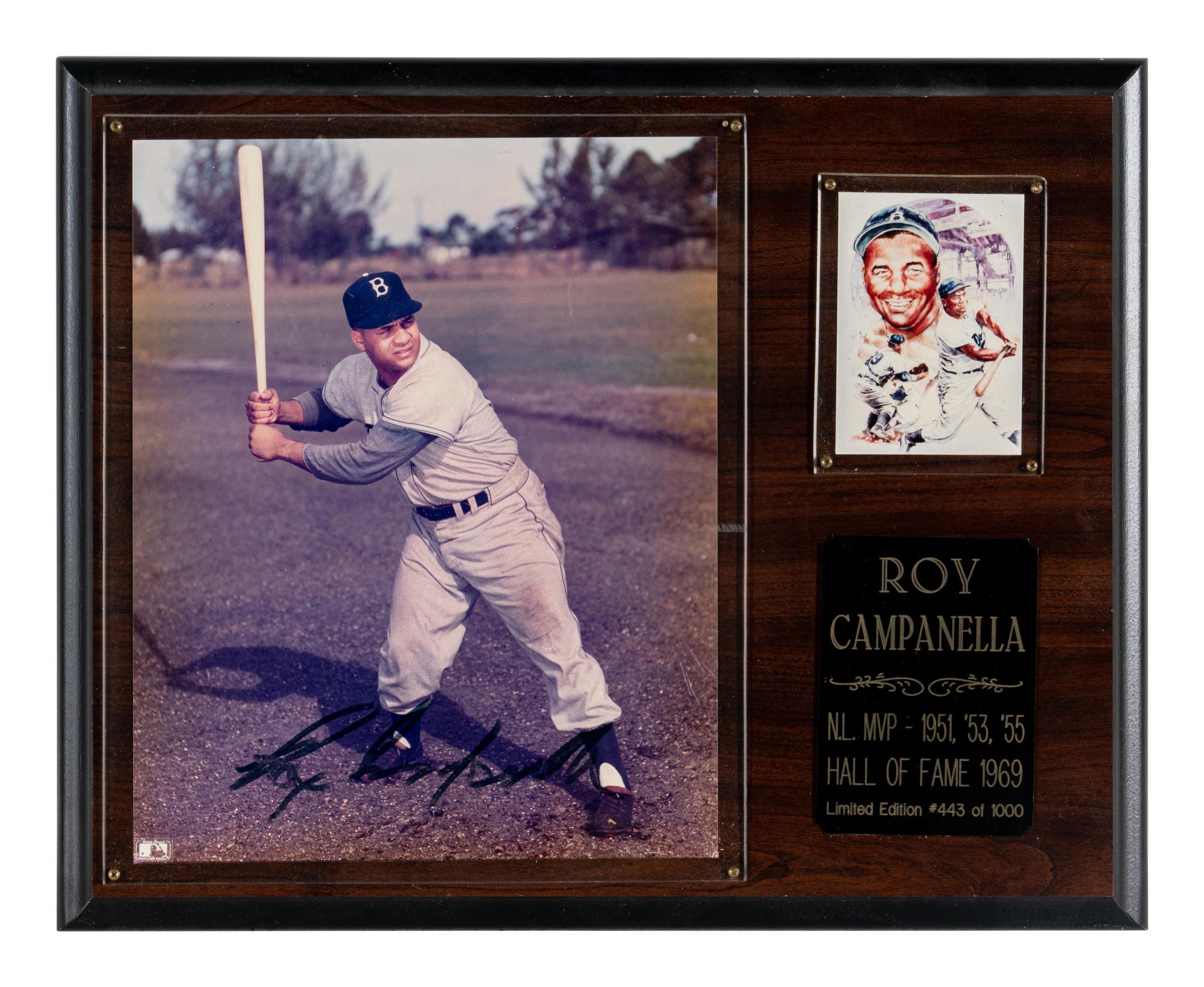 A Roy Campanella Signed Autograph Display (Beckett Authentication Services Certified),