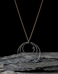 18K Gold, Silver, and Diamond Necklace