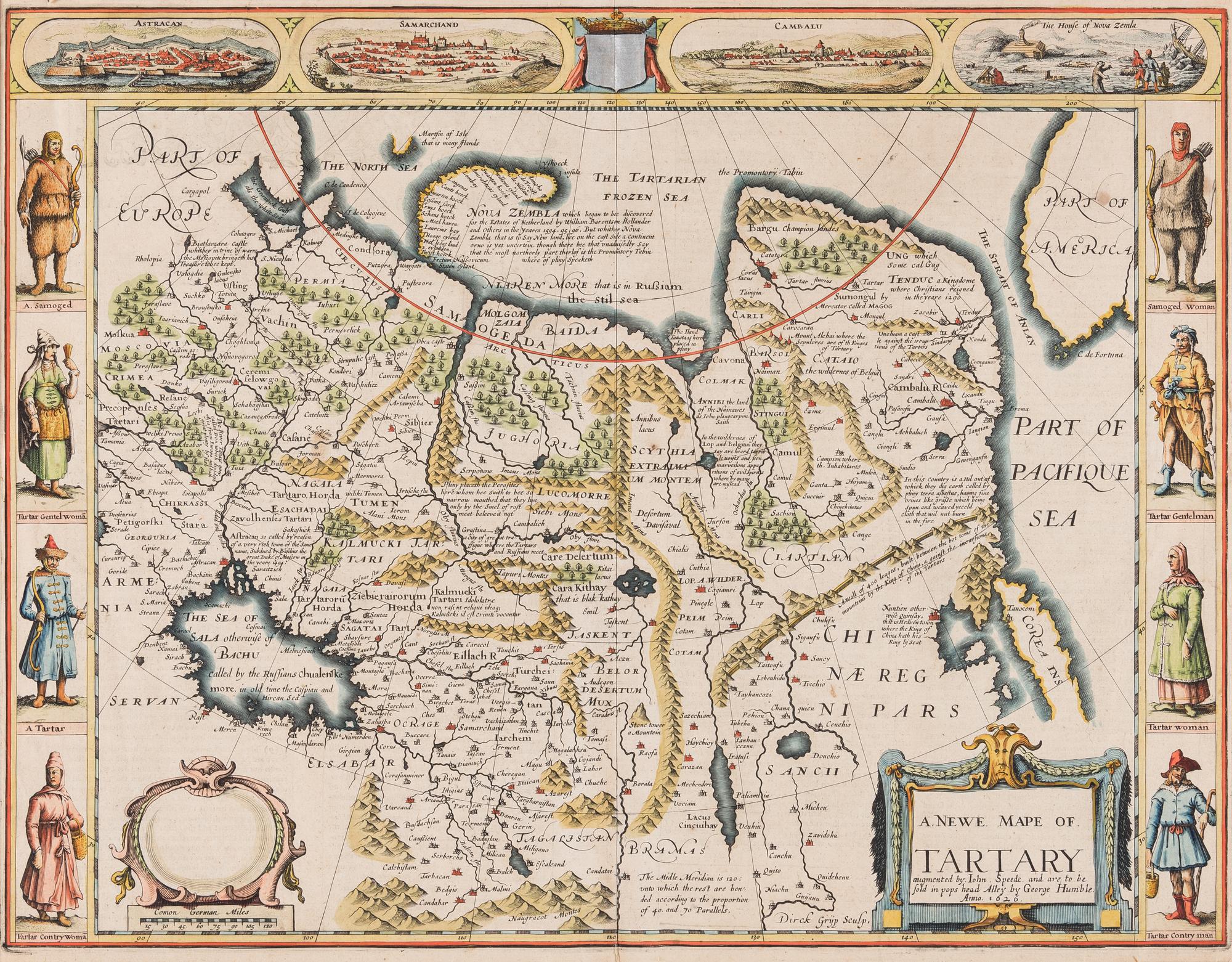 SPEED, John (1552-1629). A Newe Mape of Tartary . London: G. Humble, 1626 (but later).