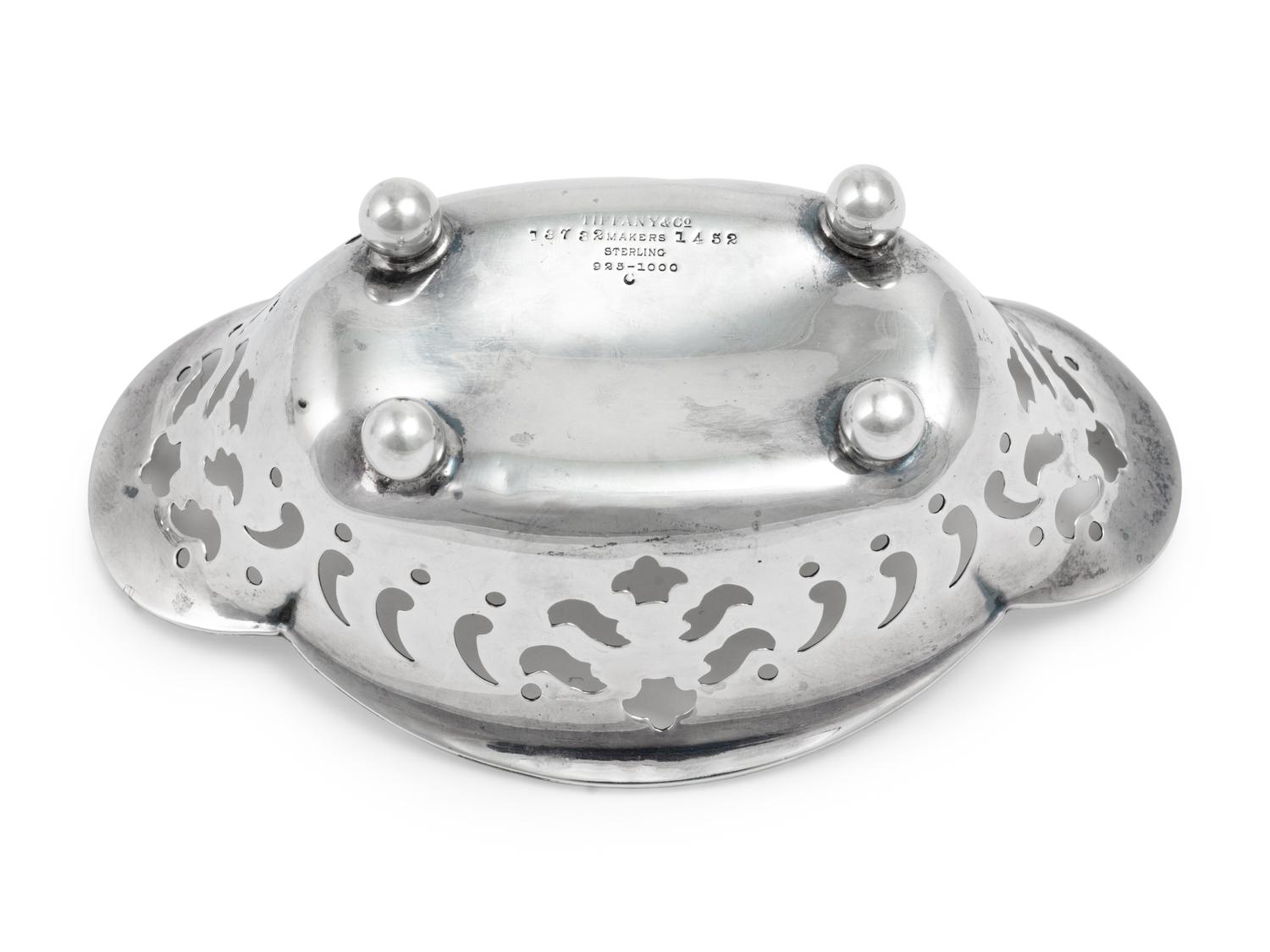 A Group of Four Tiffany & Co. Silver Reticulated Nut Dishes