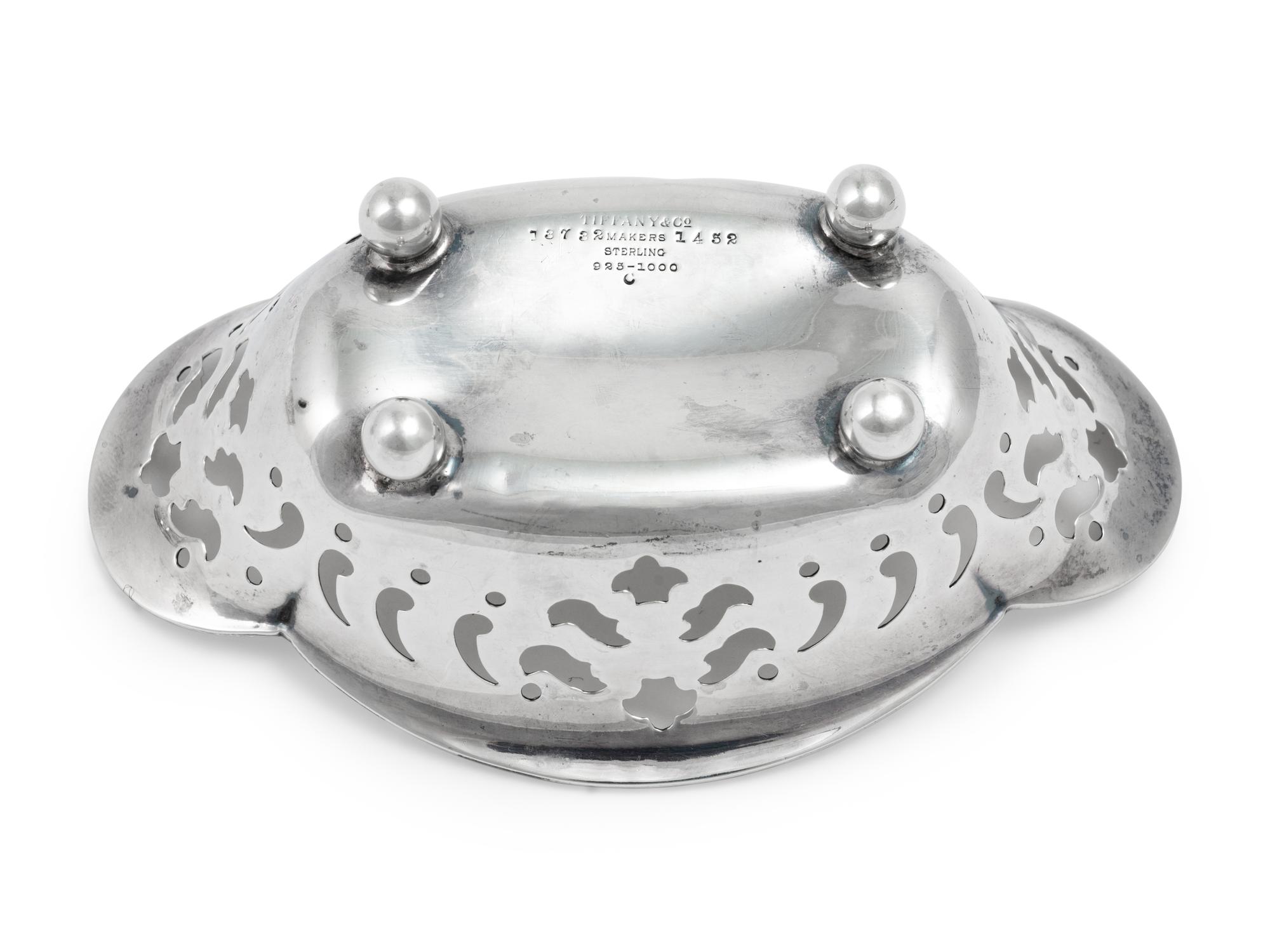 A Group of Four Tiffany & Co. Silver Reticulated Nut Dishes