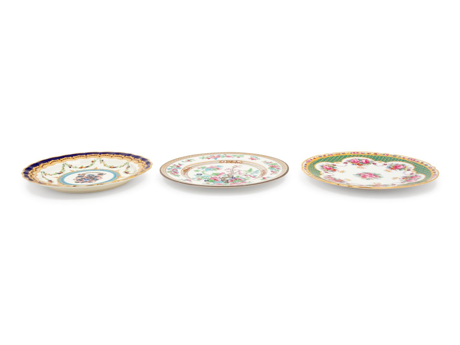 Three Sets of English Porcelain Plates