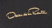 An Oscar de la Renta Black Leather Belt, 34".