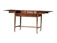 A Regency Ivory Inlaid and Silver Mounted Calamander Campaign Desk