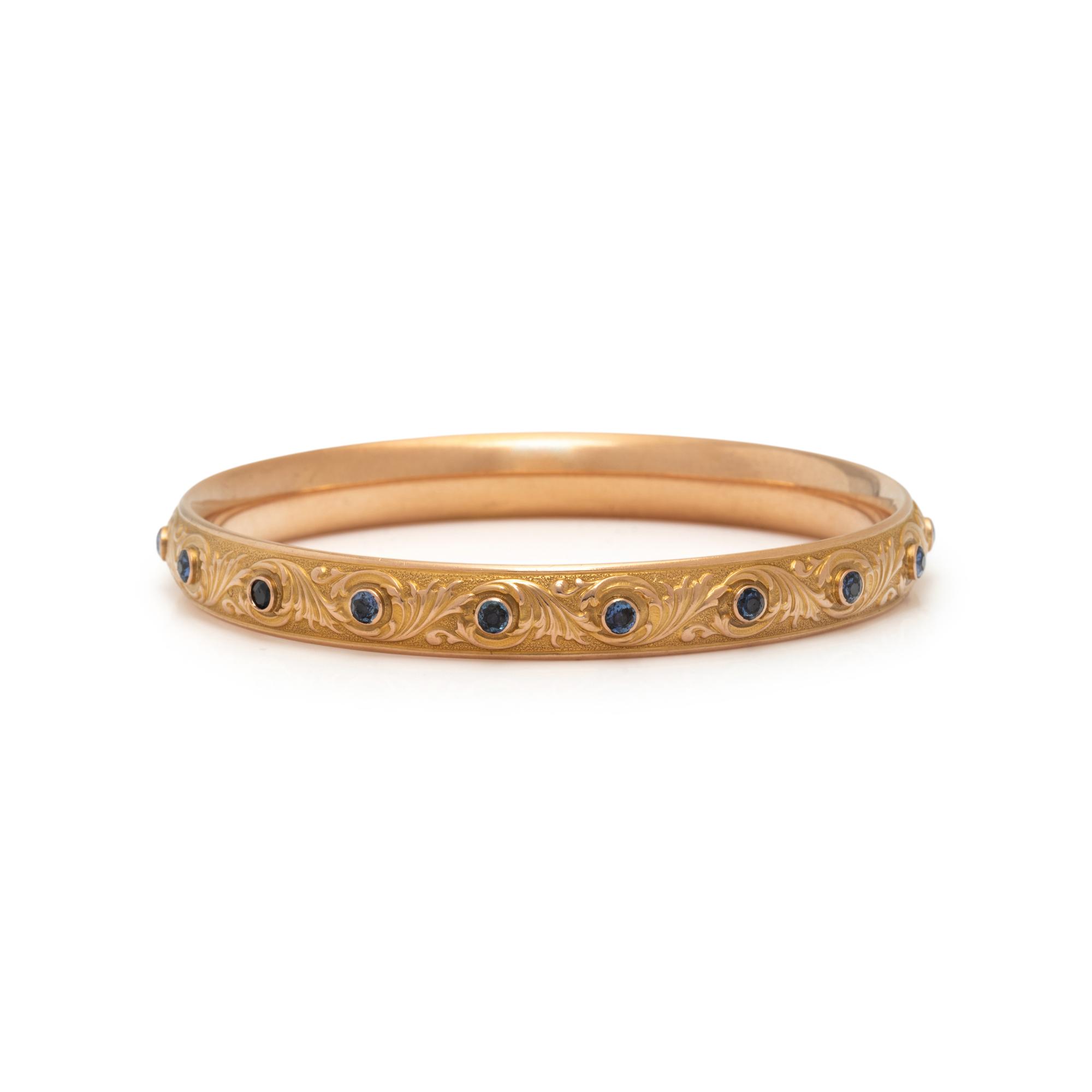 HEDGES, ANTIQUE, SAPPHIRE BANGLE BRACELET