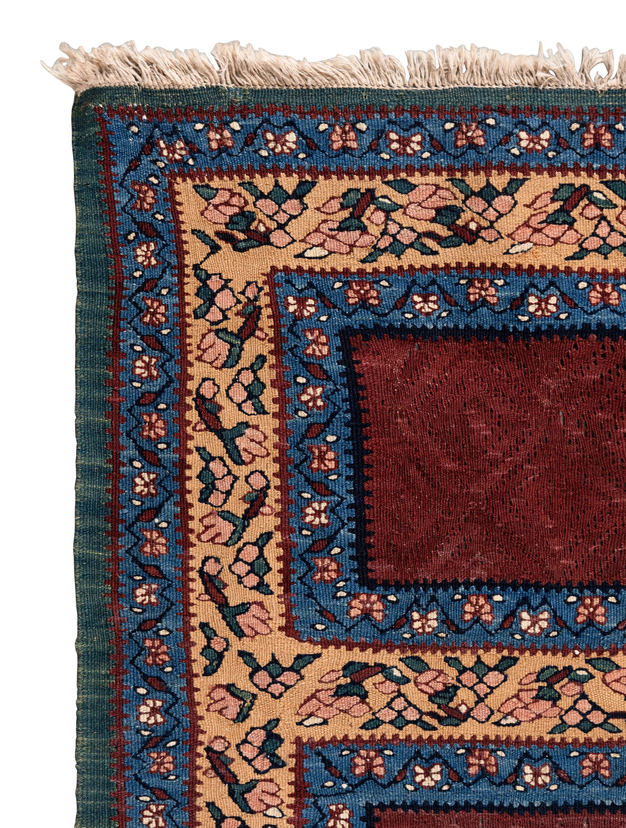 A Senneh Kilim Wool Rug
