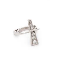 FRENCH, WHITE GOLD AND DIAMOND RING