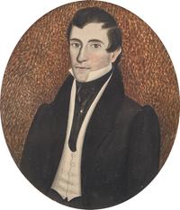American School 19th Century, A Pair of Portrait Miniatures Depicting a Lady and a Gentleman , Circa 1830