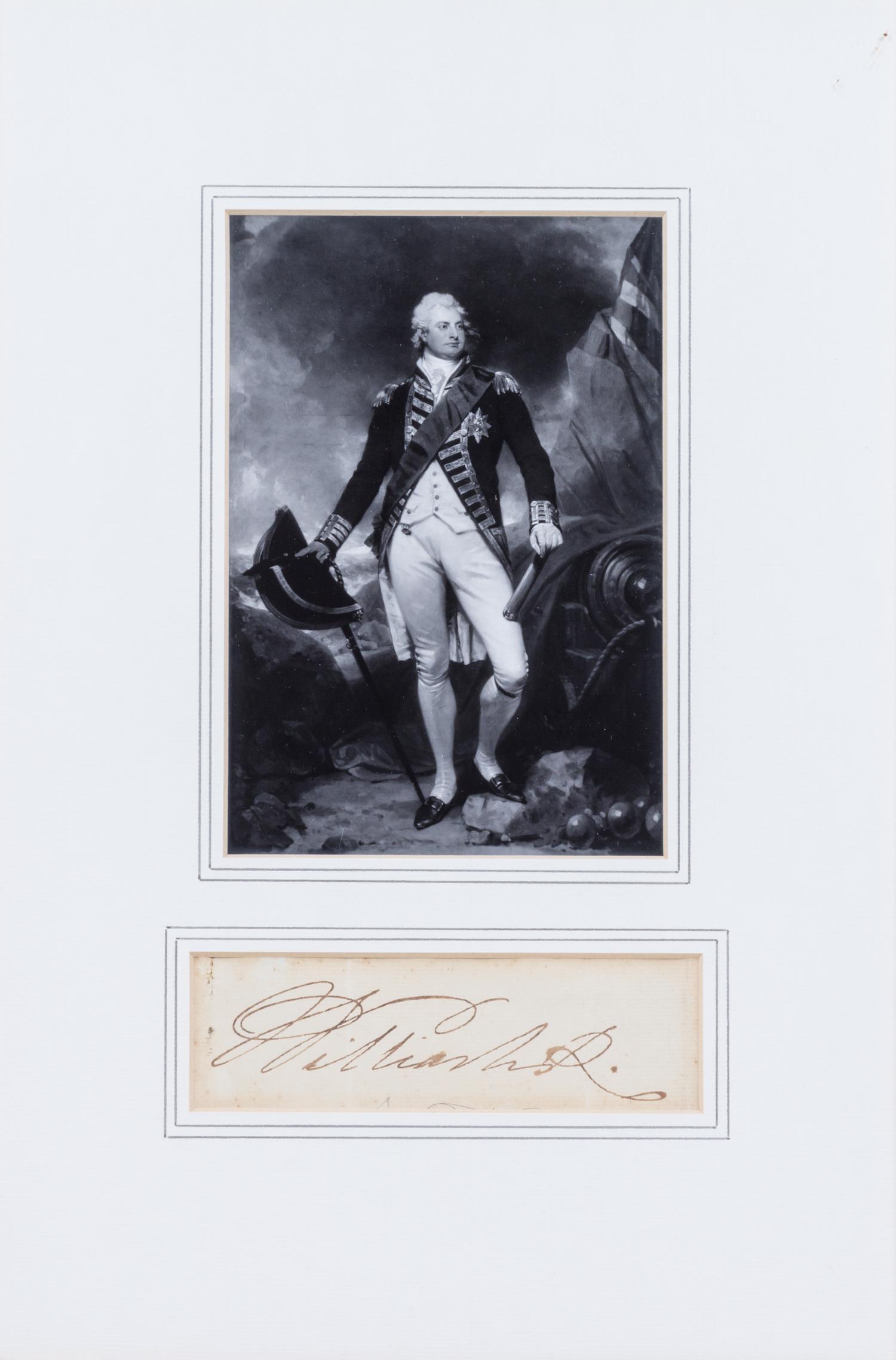 (BRITISH ROYALTY) 11 clipped signatures and signed photographs: Victoria, George III, IV, William IV, Charlotte and Duke of Wellington.