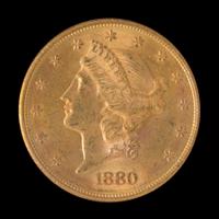 A United States 1880-S Liberty Head $20 Gold Coin