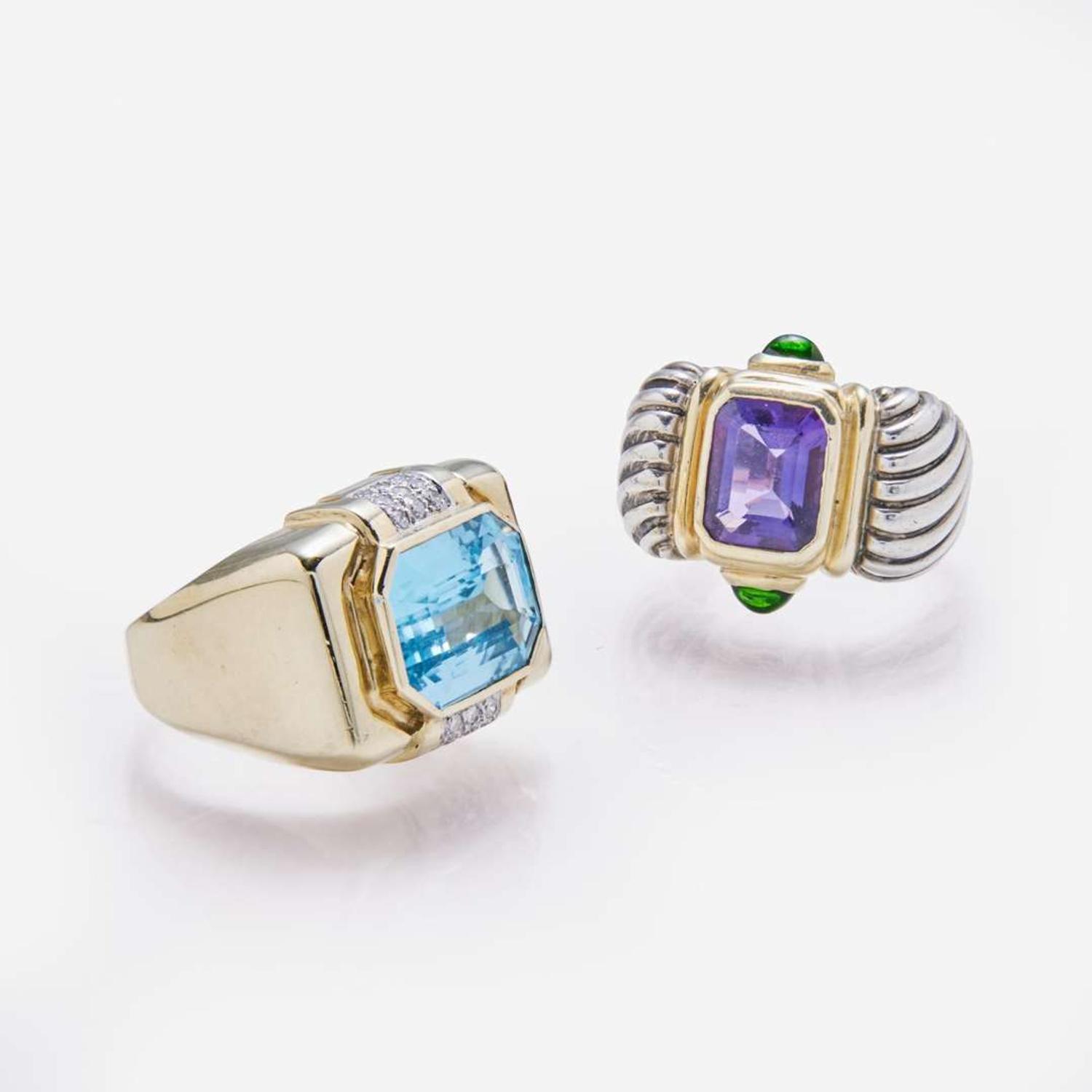 A Set of Two Gemstone Rings