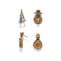 VICTORIAN, TWO PAIRS OF YELLOW GOLD EARRINGS