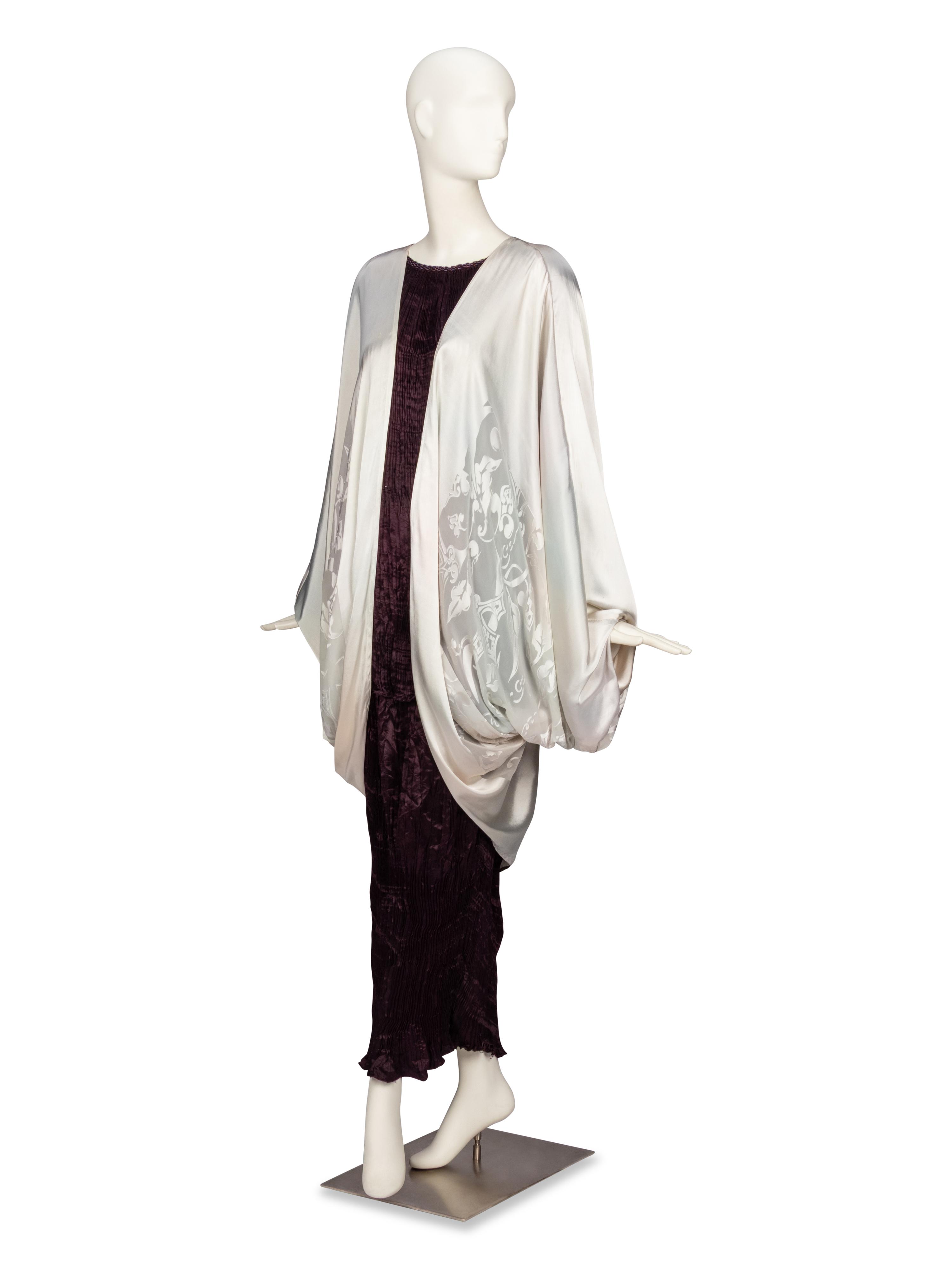 Charles & Patricia Lester, Devoré Topper & Pleated Silk Skirt Ensemble