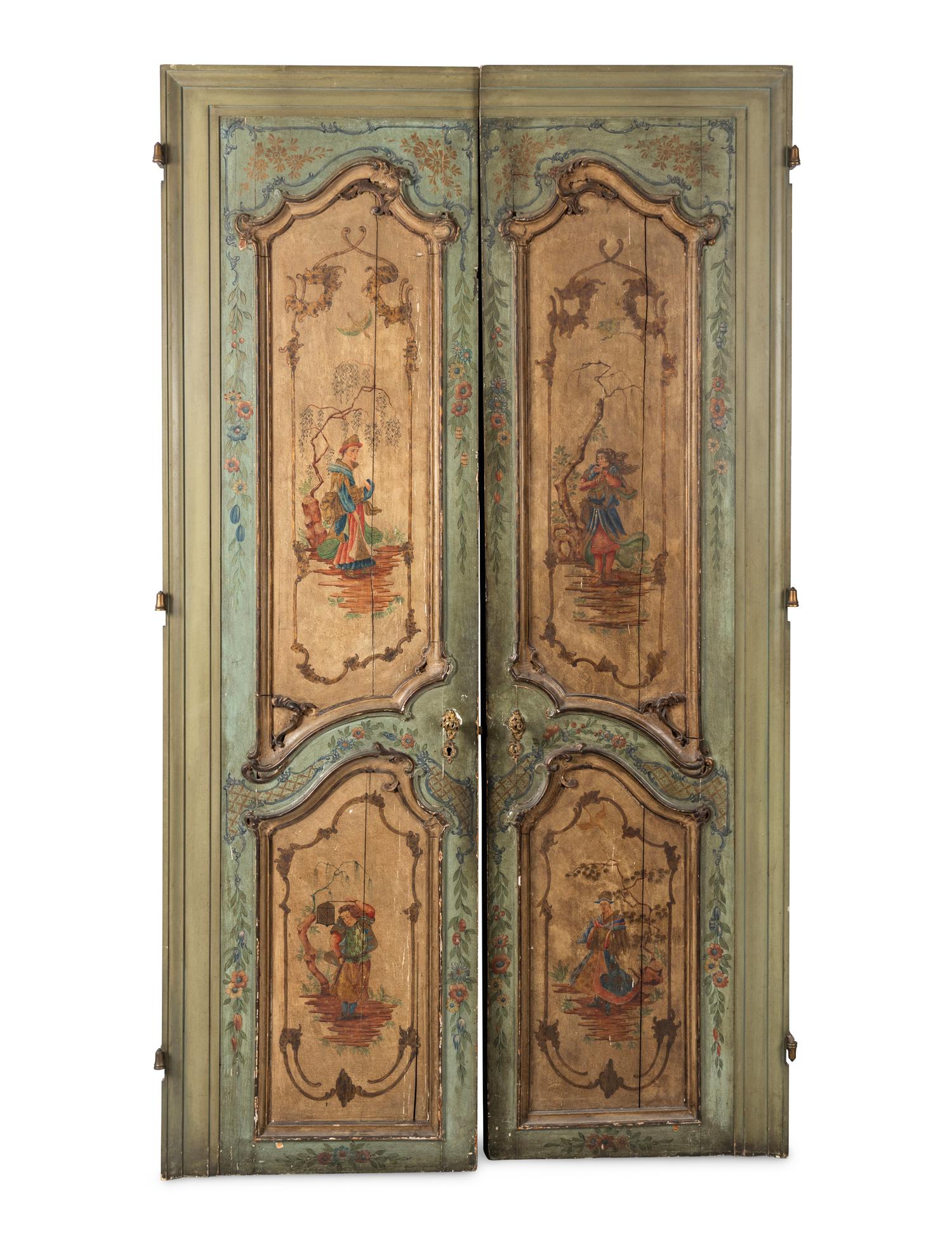 A Pair of Italian Rococo Painted Doors from the Embassy of Italy, Washington, D.C.