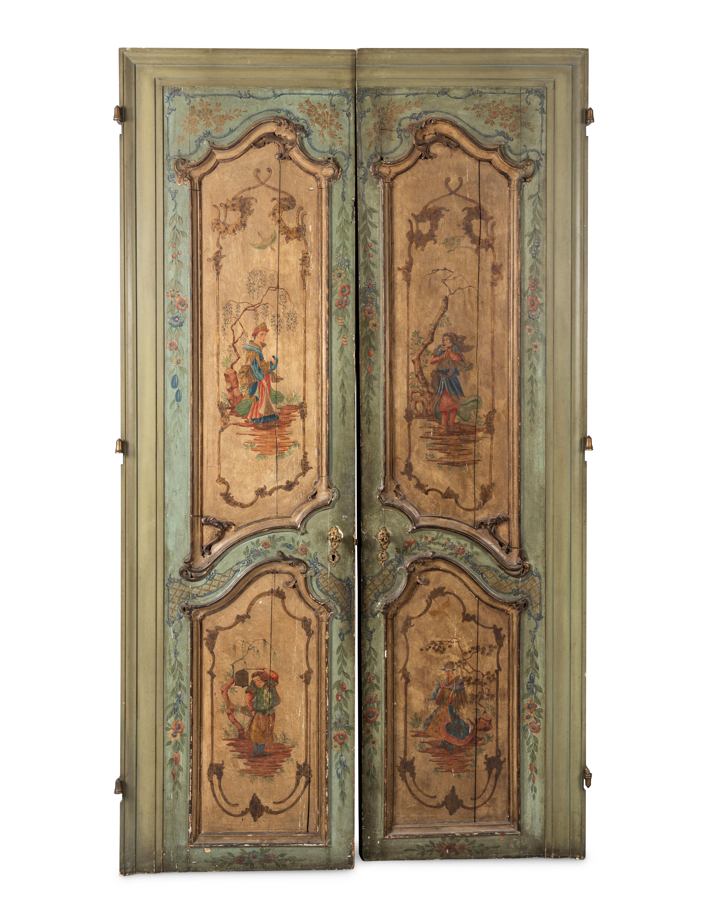 A Pair of Italian Rococo Painted Doors from the Embassy of Italy, Washington, D.C.