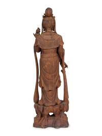 A Carved and Gilt Guanyin Statue
