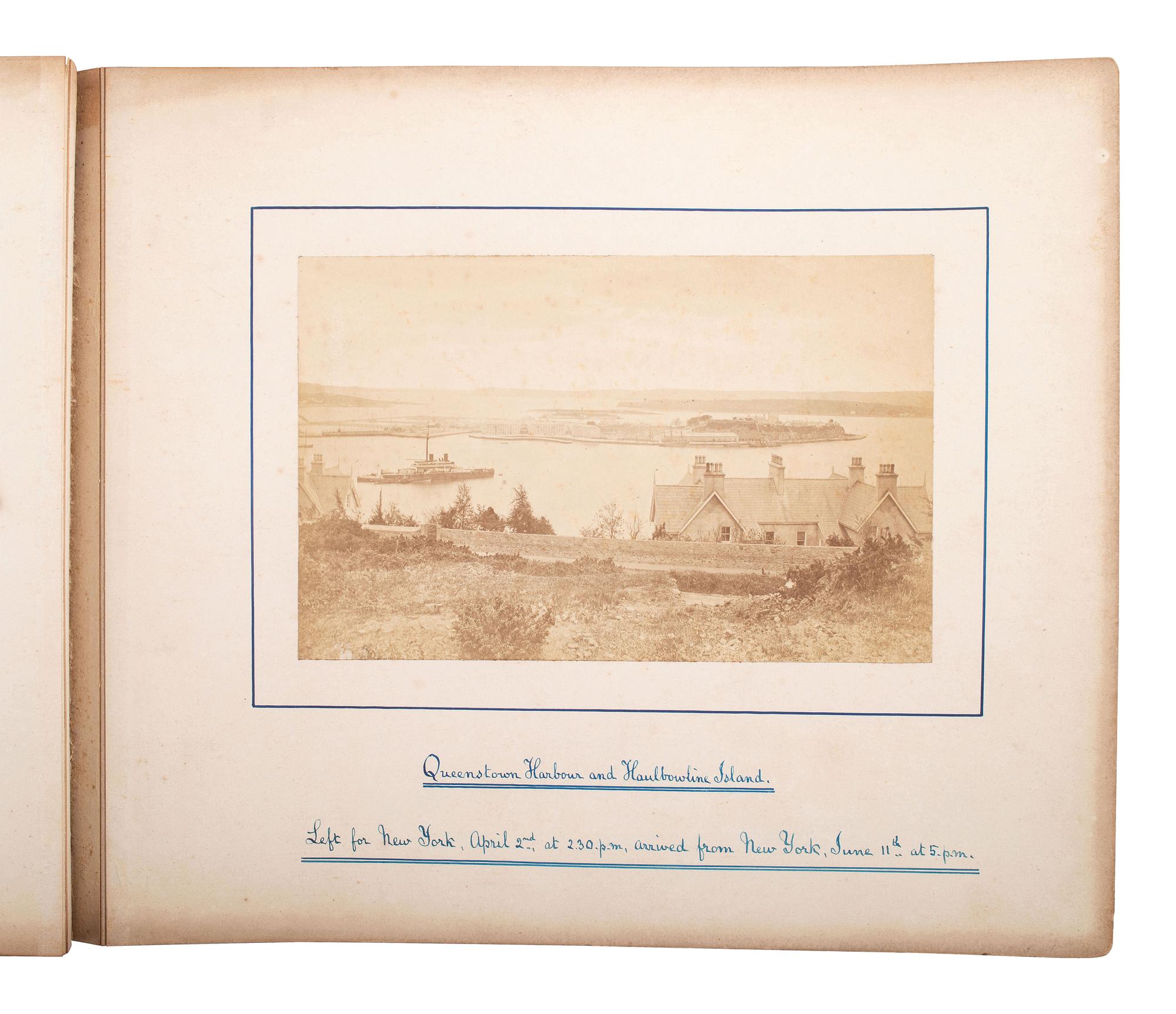 [EARLY PHOTOGRAPHY] -- [NEW YORK]. Album with photographs documenting a trip to New York, 1886.