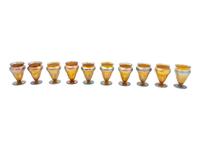Set of Ten Iridescent Goblets
