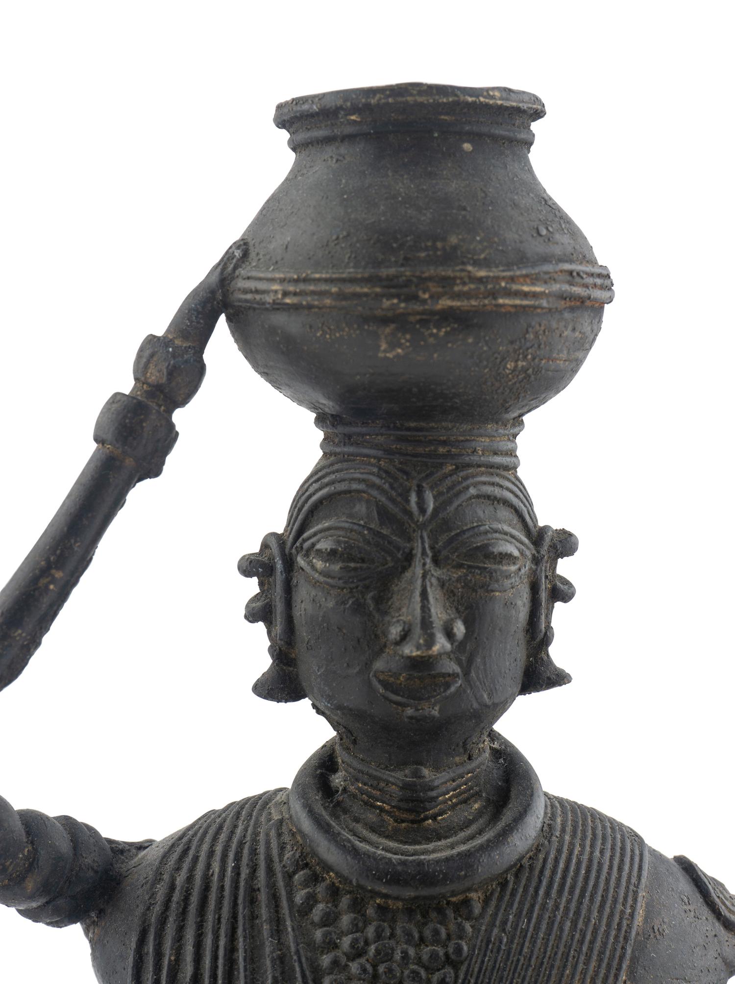 Three African Metal Figures Including a Leopard