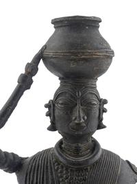 Three African Metal Figures Including a Leopard