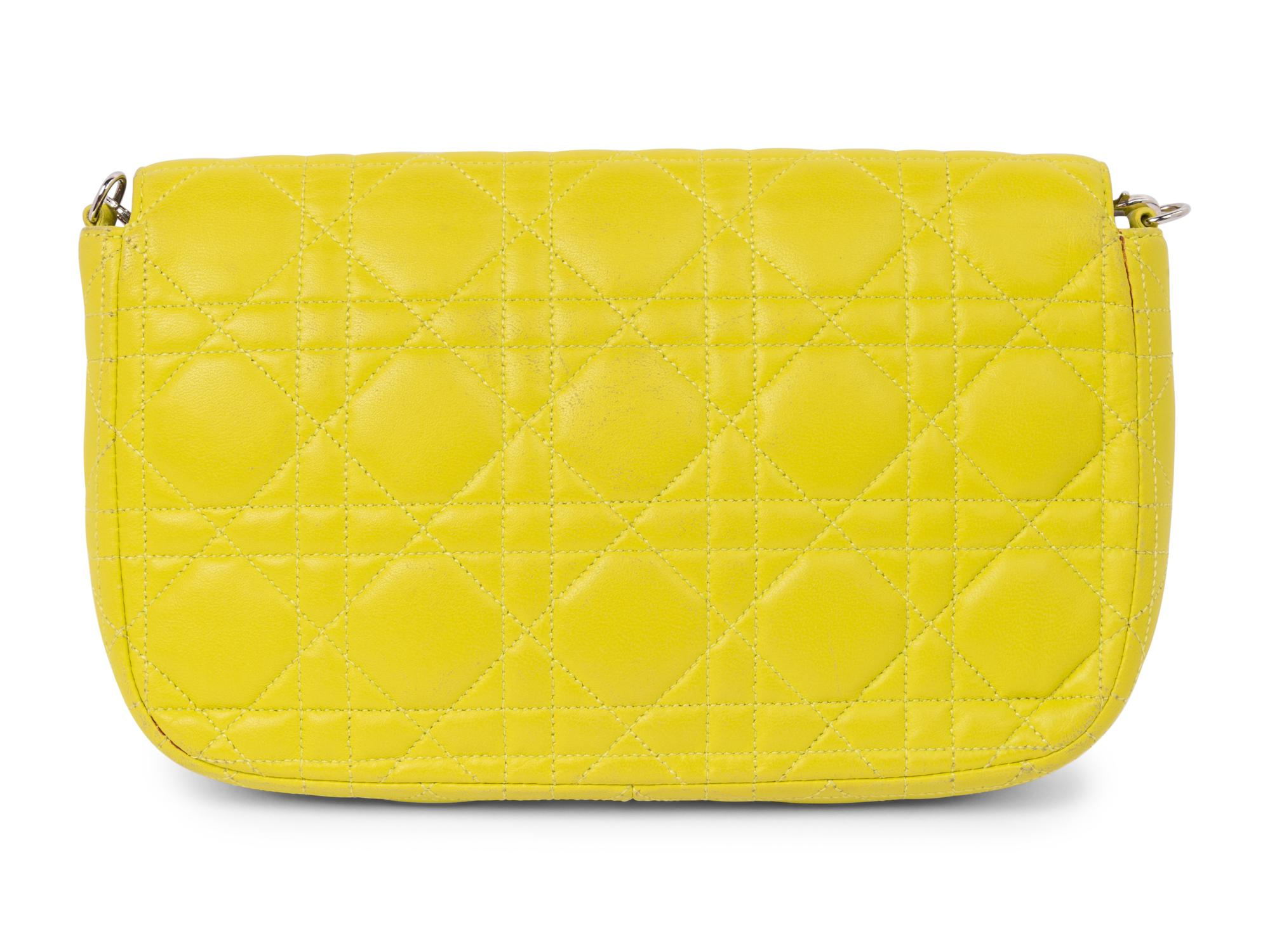 Christian Dior Yellow Cannage Clutch