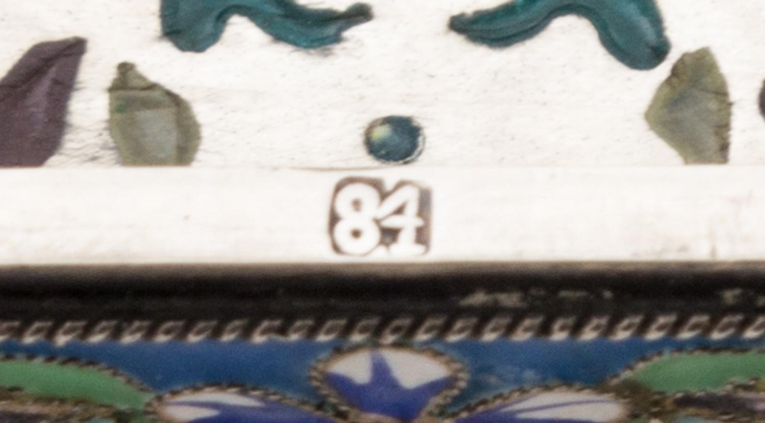 A Russian Enameled Silver and Plique-a-Jour Cigarette Case, , the lid and underside with floral and foliate decoration, the sides with