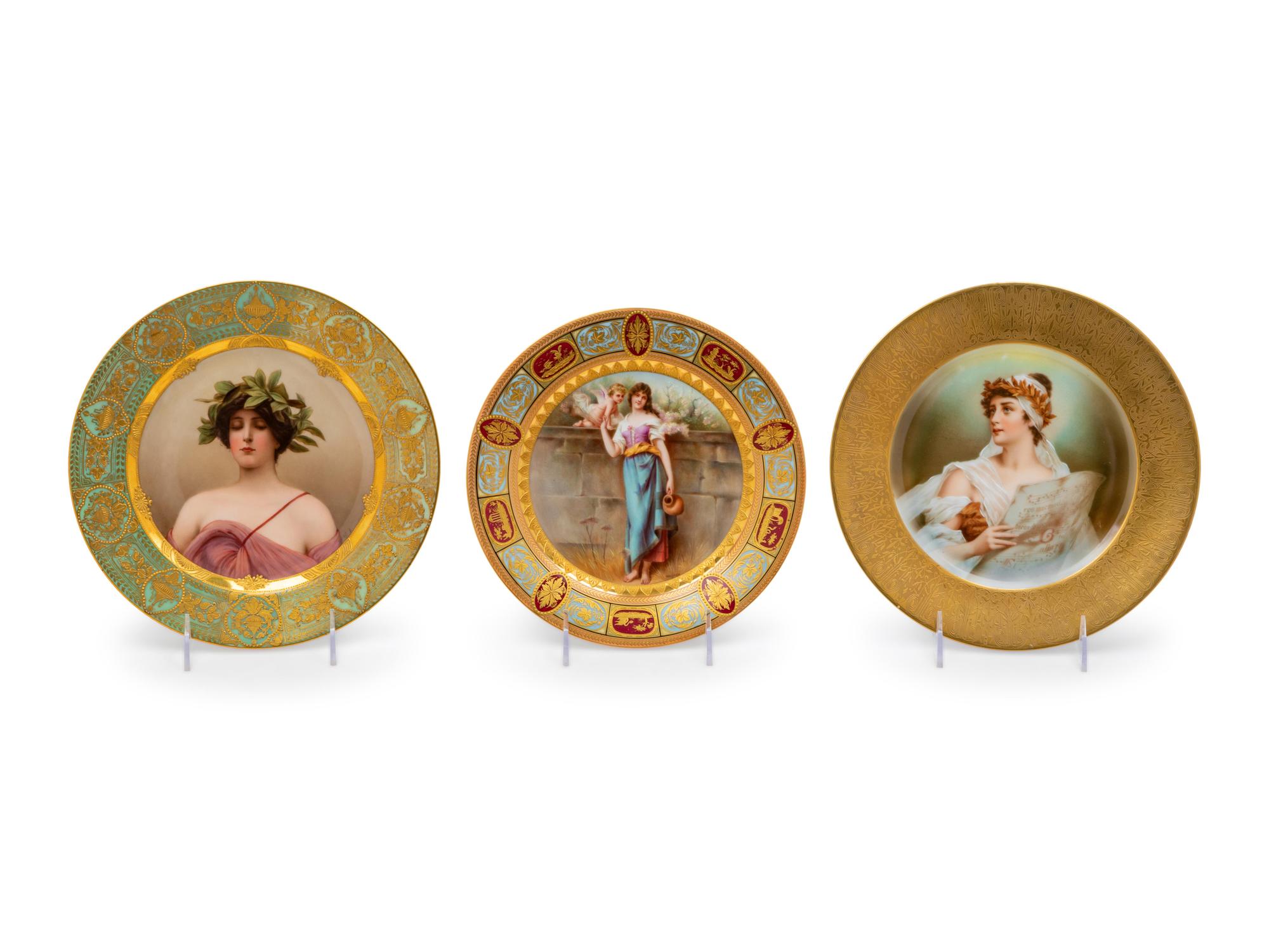 Three Vienna Porcelain Cabinet Plates