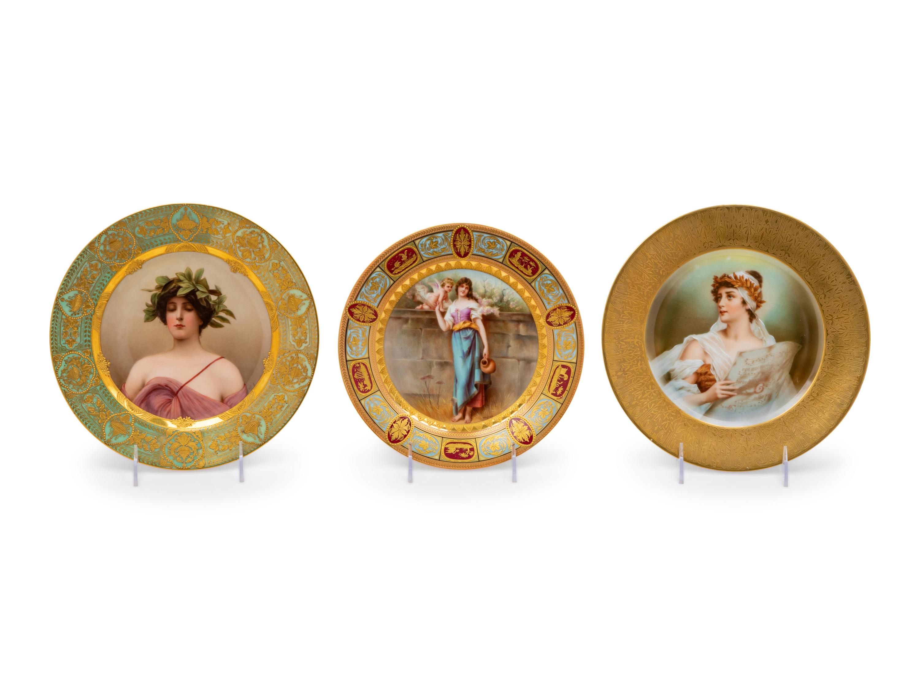 Three Vienna Porcelain Cabinet Plates