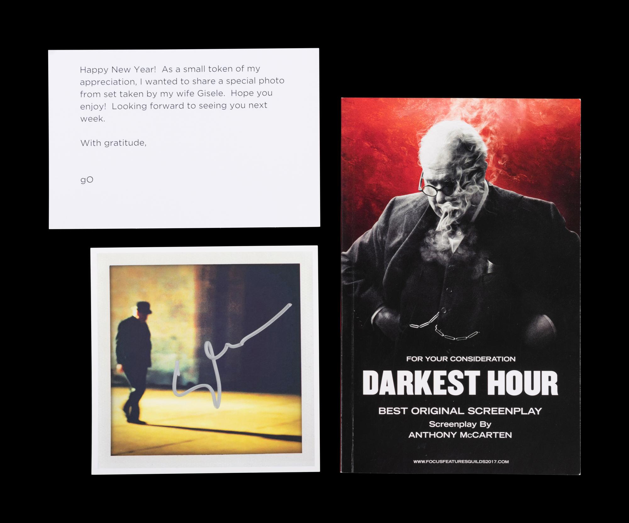 (Film Memorabilia) A group of 2 pieces of memorabilia from Darkest Hour . Focus Features, 2017, comprising: