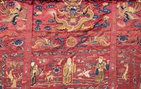 A Large Embroidered Silk 'Birthday' Panel